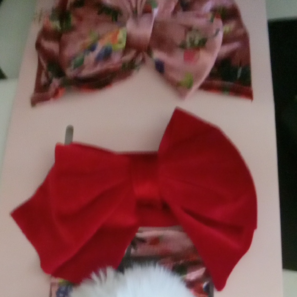 Floral and Red Bow Set for Kids